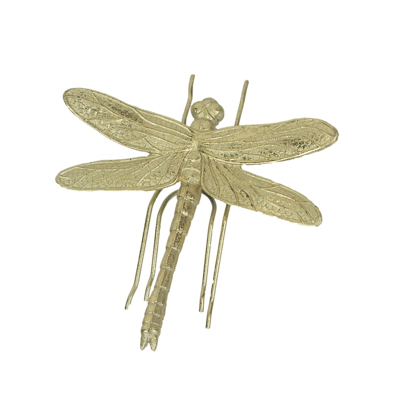 7 Inch Resin Gold Dragonfly Wall Or Tabletop Sculpture