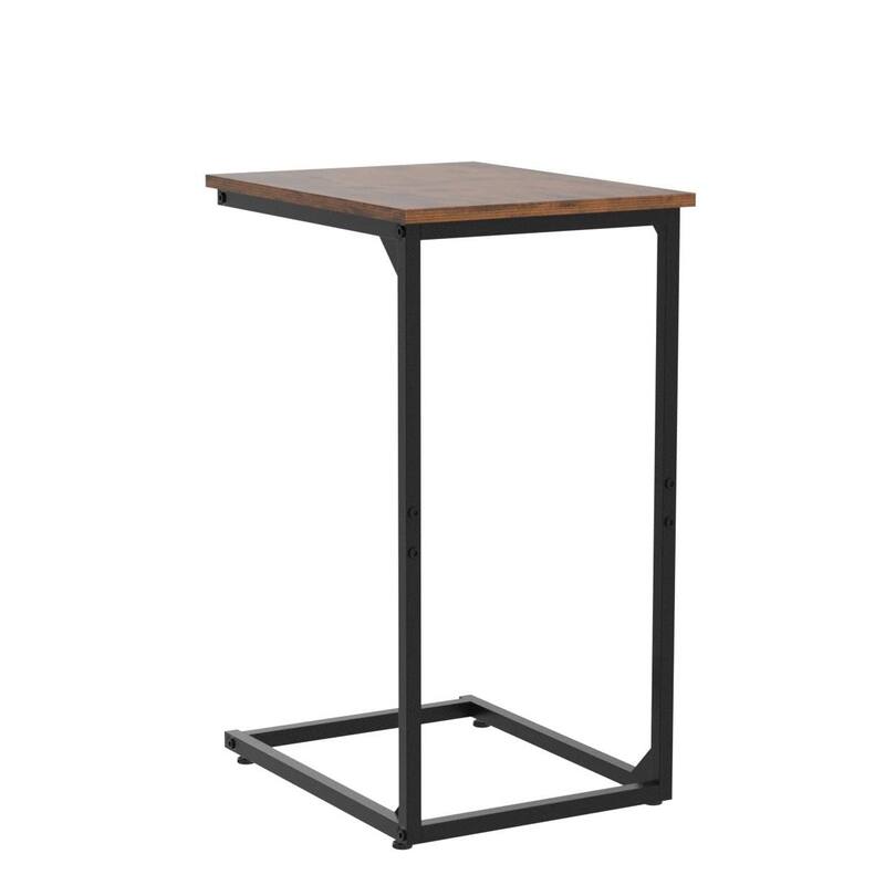 C Shaped Side Table Set of 2, C Table for Sofa, Couch Table End Table Slide Under, Snack Side Table for Living Room