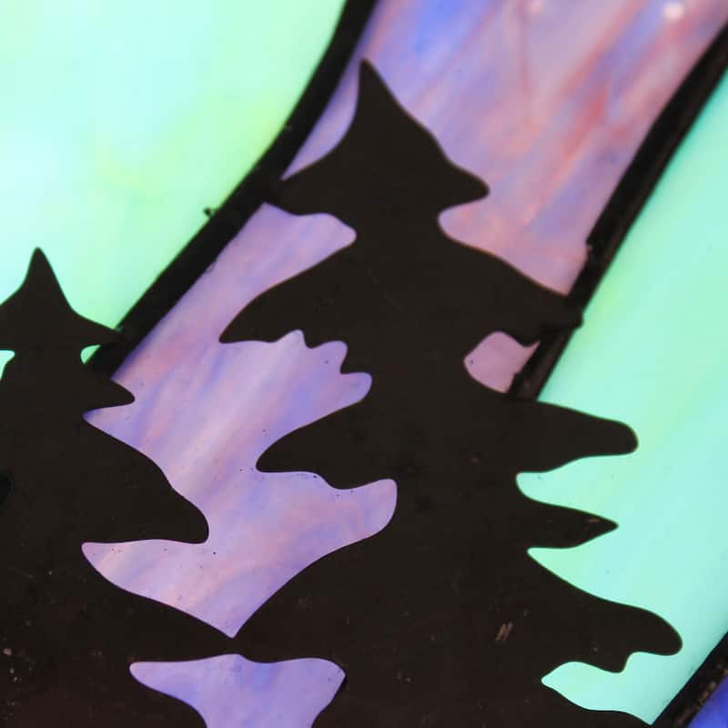 Whispering Pines River of Goods Stained Glass Window Pane in Blue