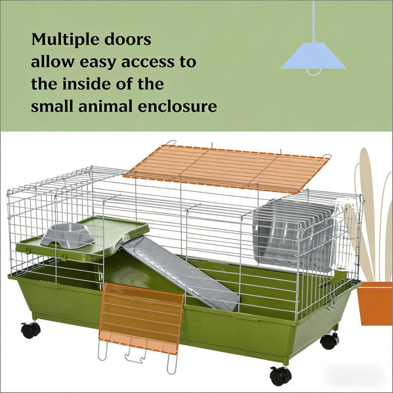 Spacious Animal Cage,Pet Play House,Small Animal Cage is designed for convenient cleaning - Green