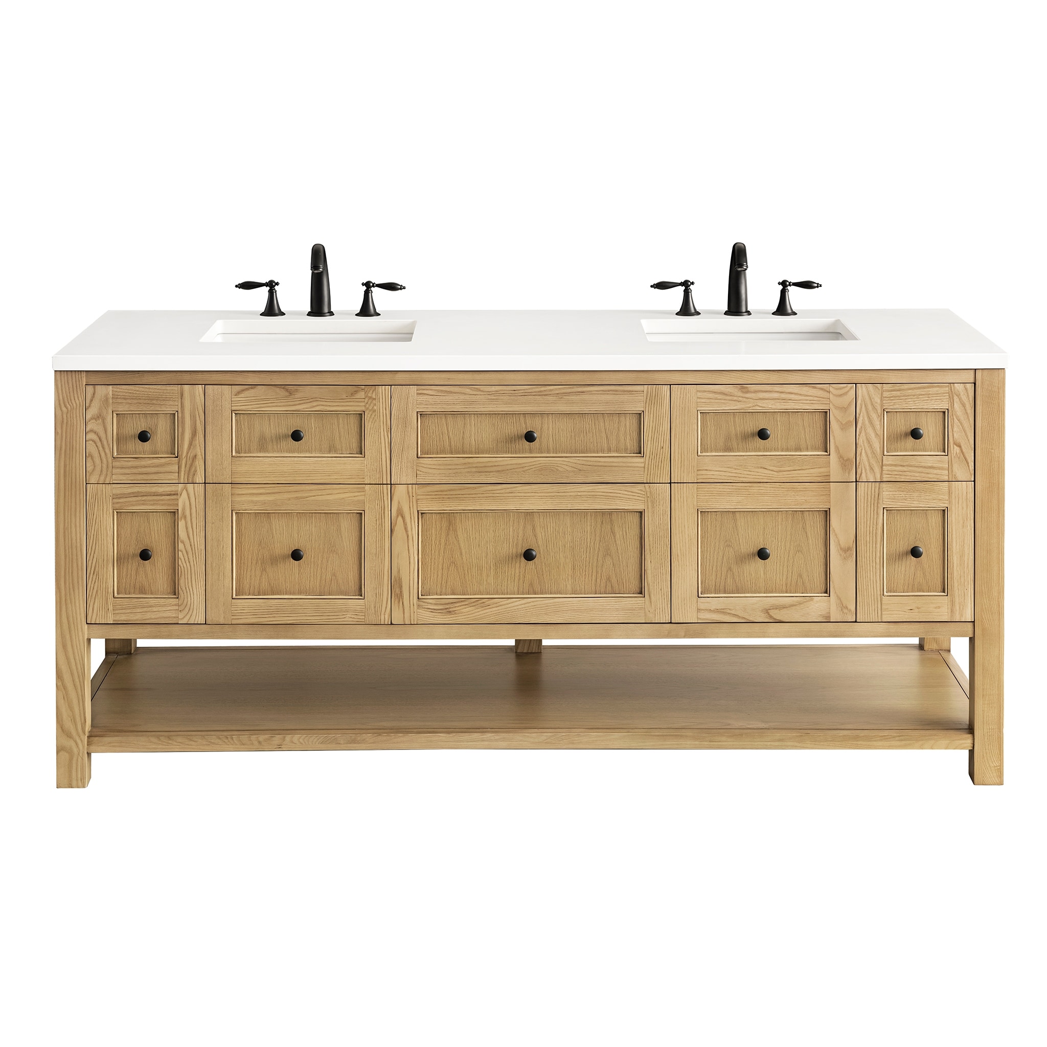 James Martin Vanities Breckenridge 72" Double Vanity, Light Natural Oak