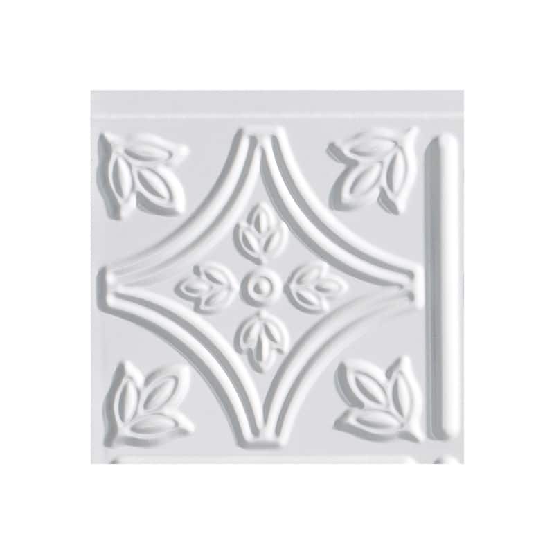 FASÄDE Traditional Style 1 Decorative Vinyl Backsplash Panel - 6x6 Inch Sample - Gloss White