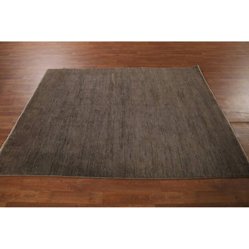Dark Brown Gabbeh Oriental Rug Hand-Knotted Wool Carpet - 5'1" x 6'8"