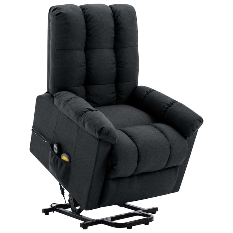 vidaXL Power Lift Massage Recliner Dark Gray Fabric - 29.9" x 36.2" x 40.2"