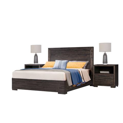 Katya 3 Piece Solid Wood Bedroom Set with USB Ports