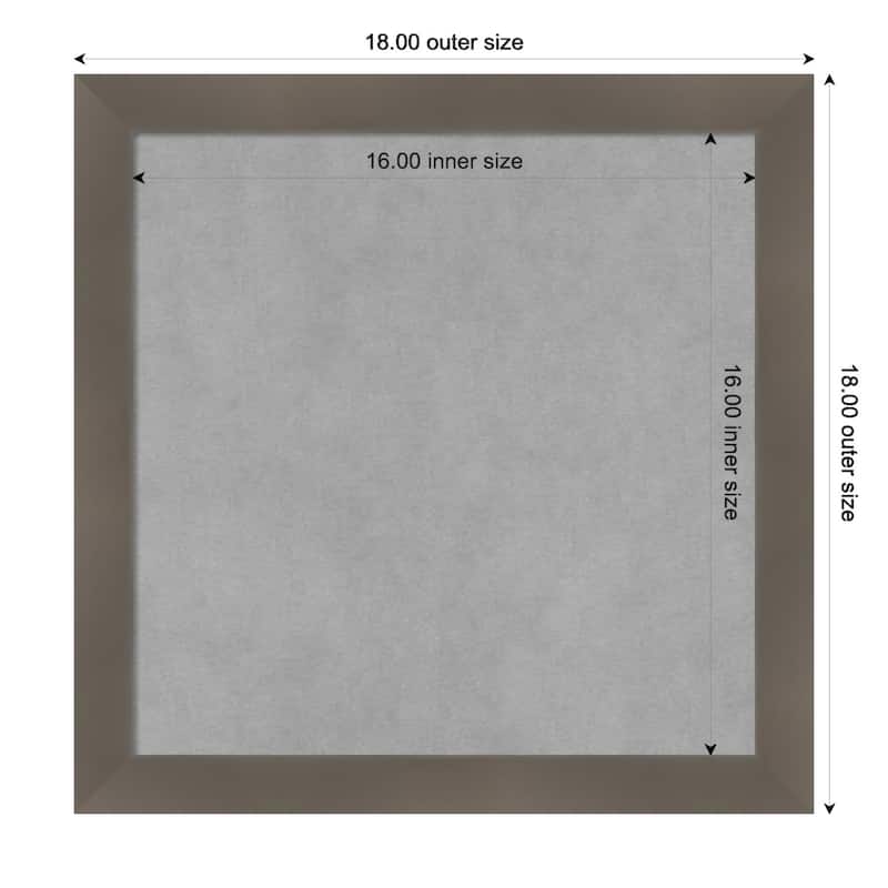 Amanti Art Edwin Clay Grey Framed Magnetic Board - Board Size 16x16