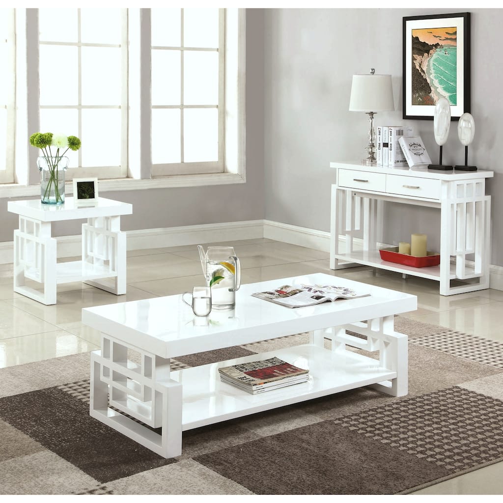 Modern Design High Glossy White Living Room Table Collection