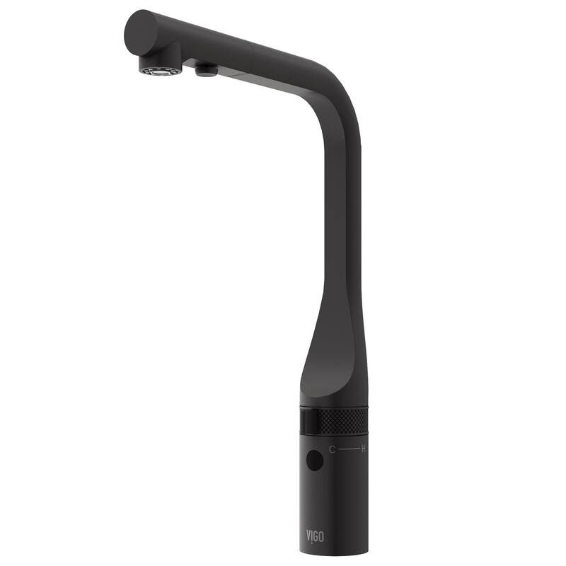 VIGO Jewel 15" H Touchless Pull-Out Sprayer Kitchen Faucet - Matte Black