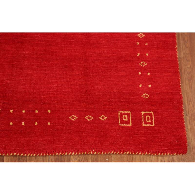 Tribal Gabbeh Indian Area Rug Handmade Contemporary Wool Carpet - 5'6"x 7'9"