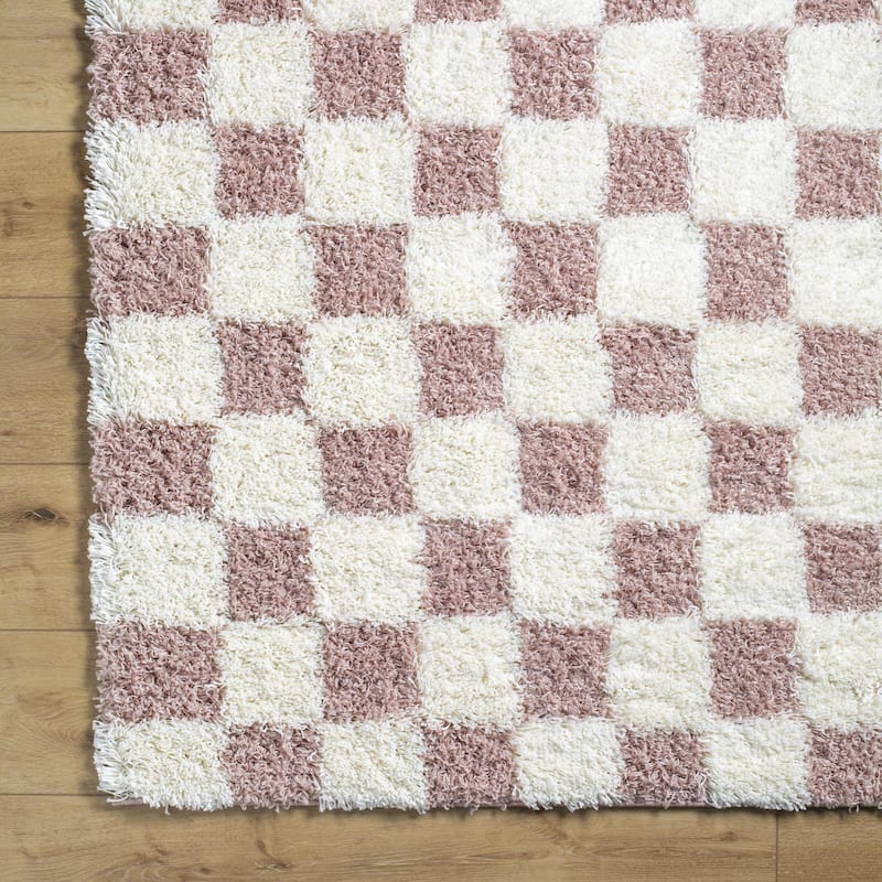 Livabliss Urban Shag Scandinavian Checkered Area Rug