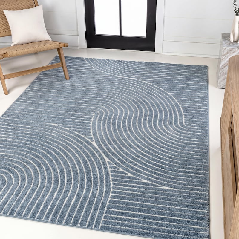 JONATHAN Y Draper Classic Border Marble Pattern High-Low Rug