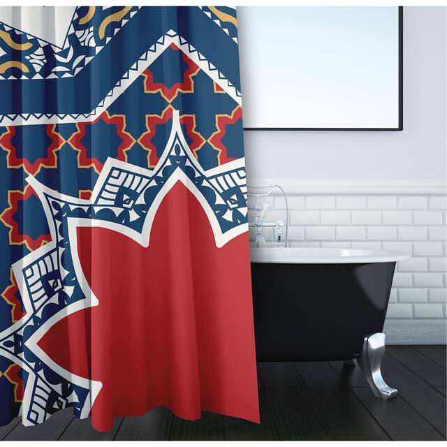 71 x 74-inch Rising Star Geometric Print Shower Curtain