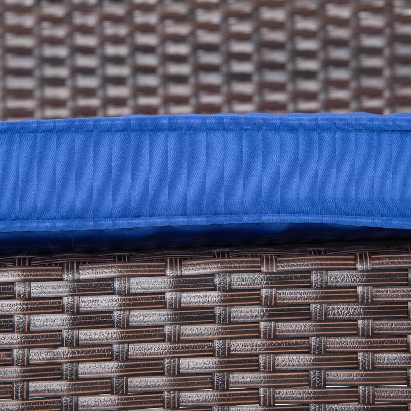 Outsunny 2 Person Wicker Hanging Swing Bench with Cushions for Backyard and Garden