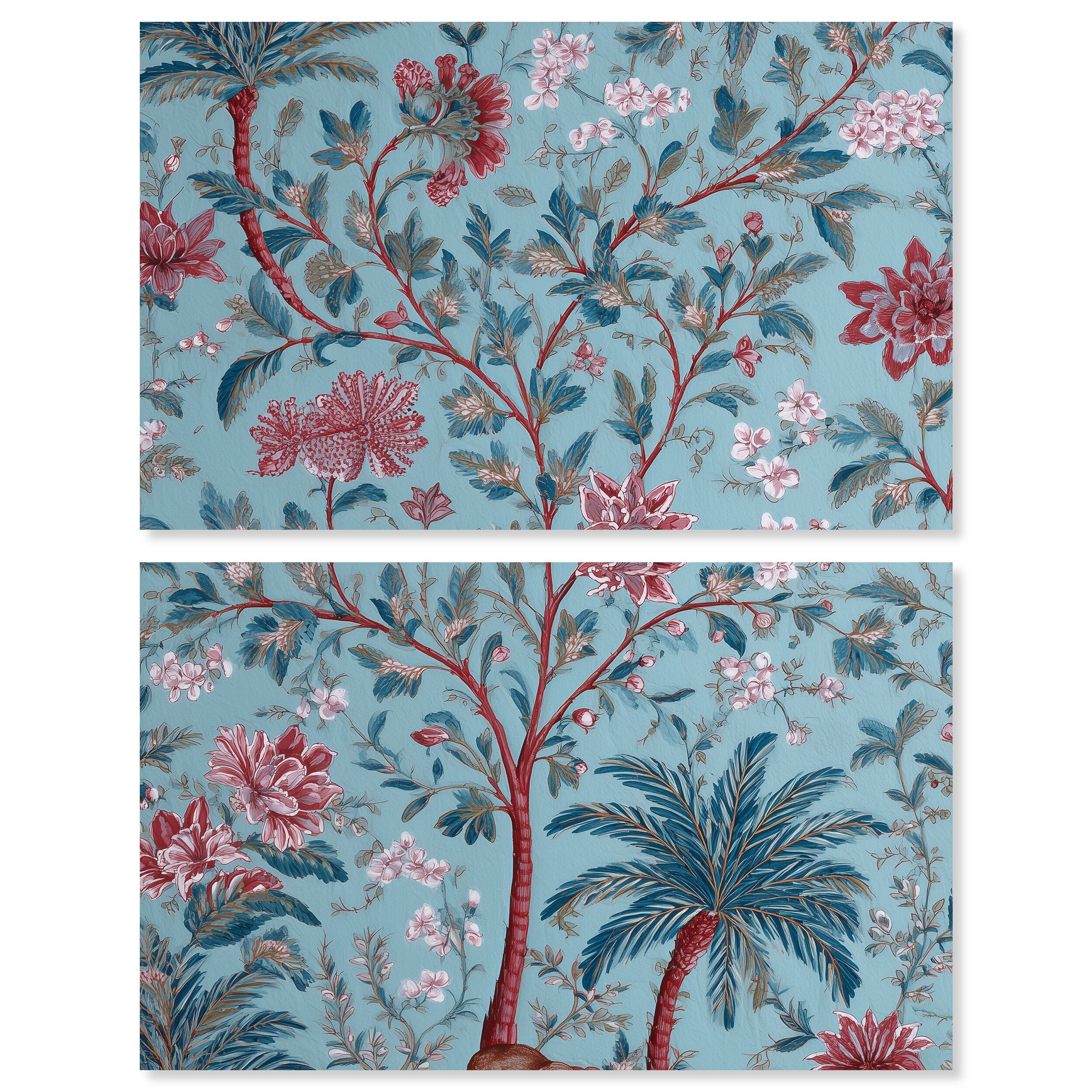 Floral Tapestry I Vintage Floral Art Set Canvas Print by Art Remedy