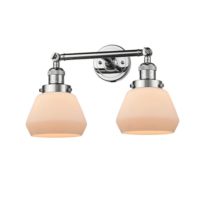 Innovations Lighting Fulton 2 Light 17" Wide Bathroom Vanity Light - Polished Chrome / Matte White Cased