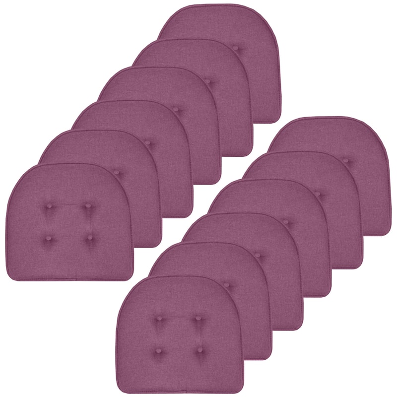 U-Shaped Memory Foam Chair Pad Pairs (Assorted Colors) - 16"x17" - Set of 12 - Purple