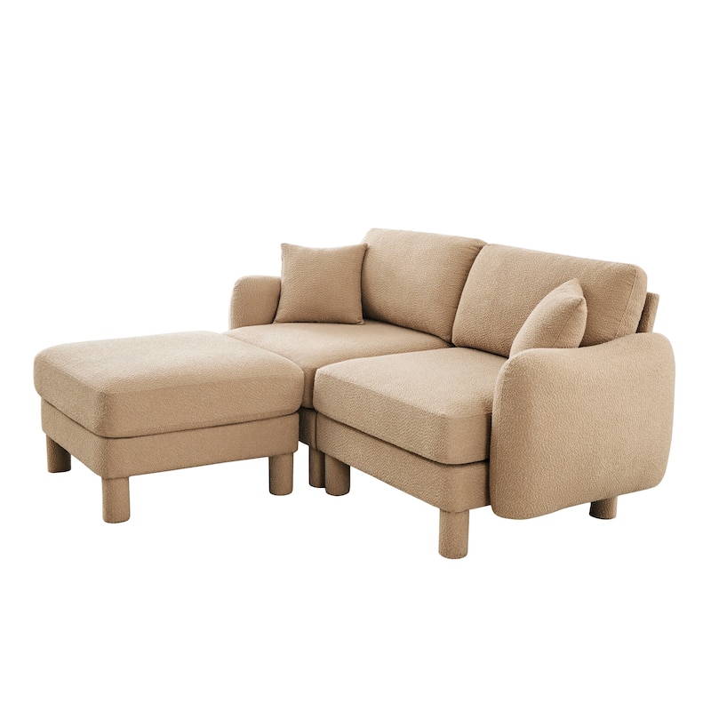 Loveseat Sofa, 78" 2-Seater Upholstered Couch Modern Sectional Couches with Shell-shaped Armrests for Living Room