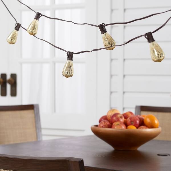 Shop Better Homes Gardens 10 Count Gold Mercury Glass String Lights Medium Overstock 30244493