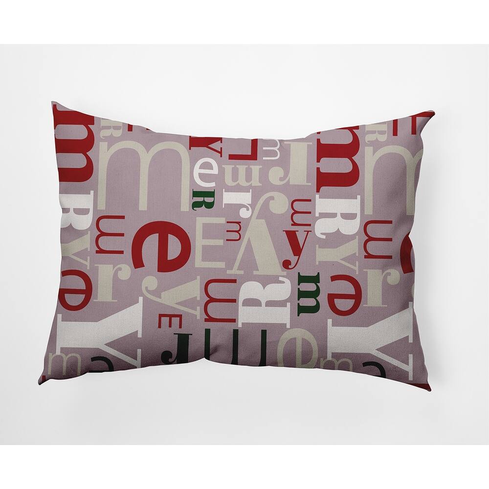 Crazy Merry Christmas Soft Spun Polyester Indoor/Outdoor Throw Pillow