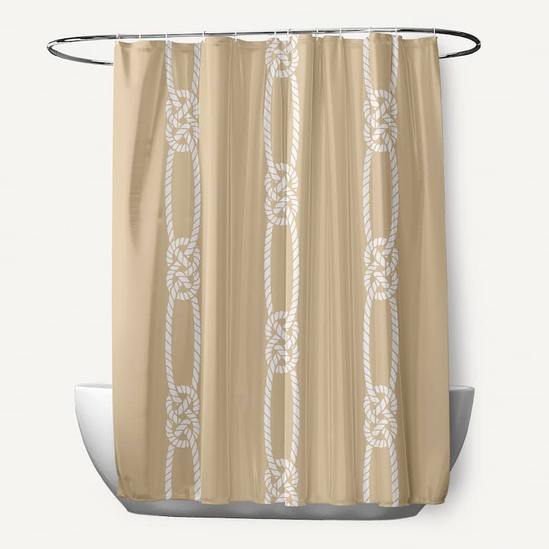 Tom Foolery Stripe Print 71x74-inch Shower Curtain - Taupe