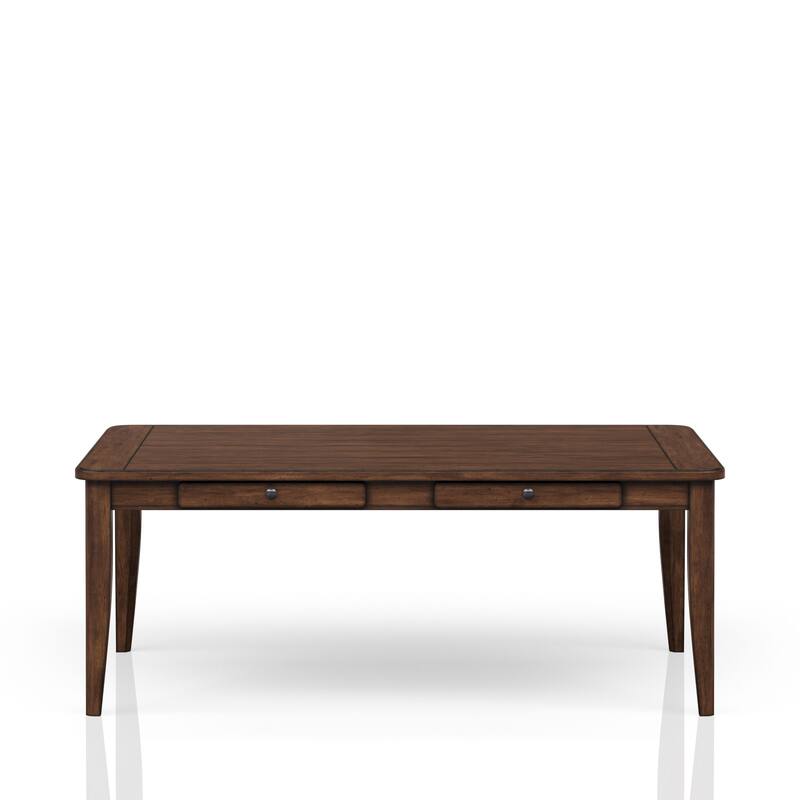 Casual Dining Table With Four Storage Drawers in Brown Finish