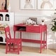 preview thumbnail 10 of 28, Costway Kids Desk and Chair Set with Storage Drawer and Hutch, Student - See Details