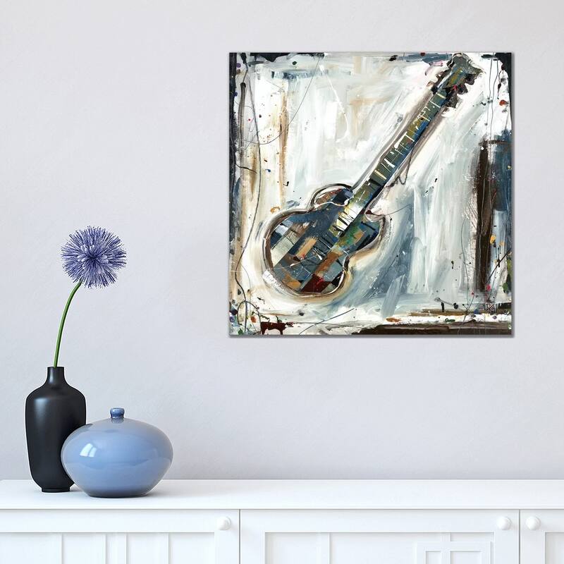 iCanvas "Imprint Guitar" by Kelsey Hochstatter Canvas Print - 18x18x1.5
