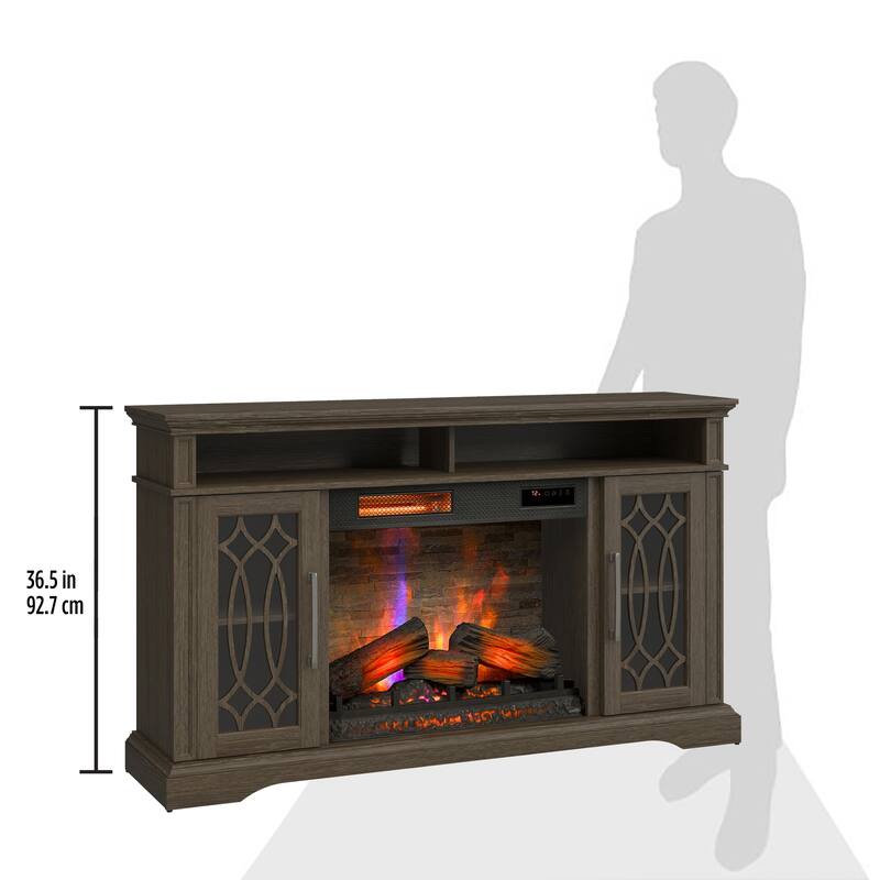 duraflame® Electric Fireplace TV Stand, Entertainment Center with Storage and Infrared Heater, Laurel Oak