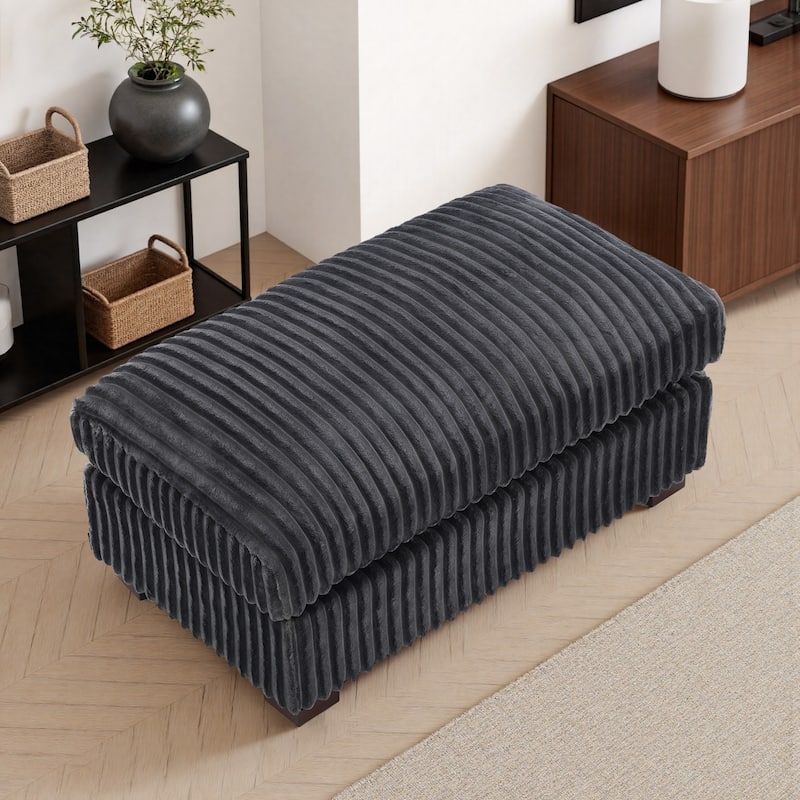 40"W Cotton Flannel Modular Sectional Ottoman