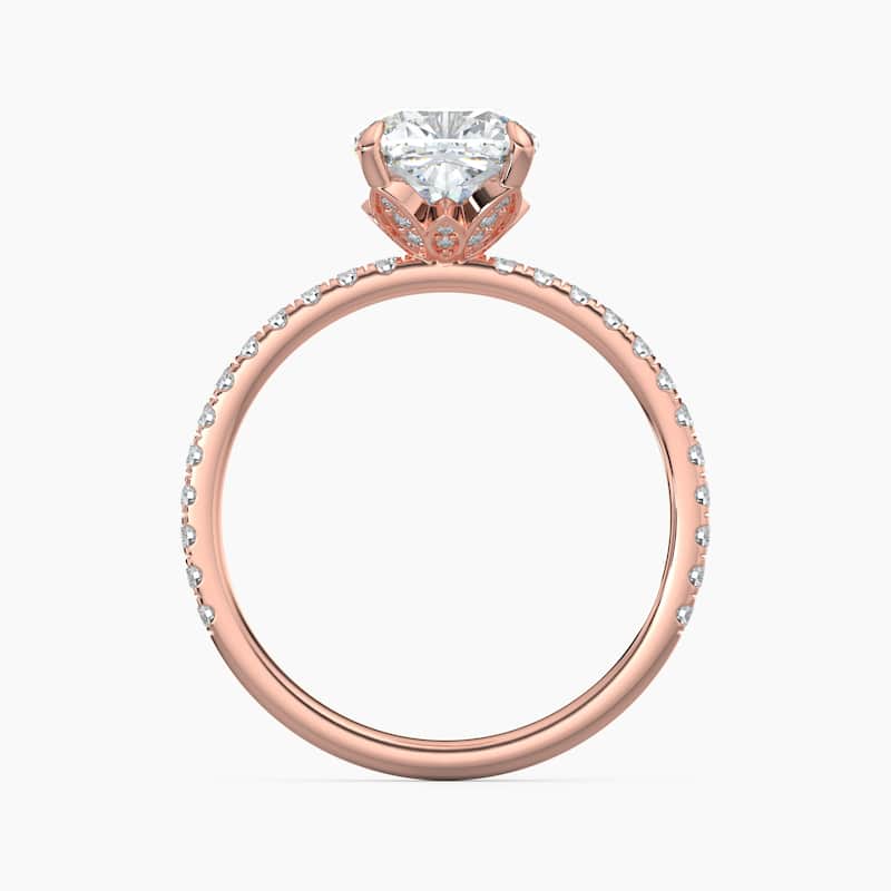 Auriya 14k Gold Cushion Lab Grown Floral Petal Diamond Accent Engagement Ring 1.00 to 5.00 ct. tw. (F-G, VS)