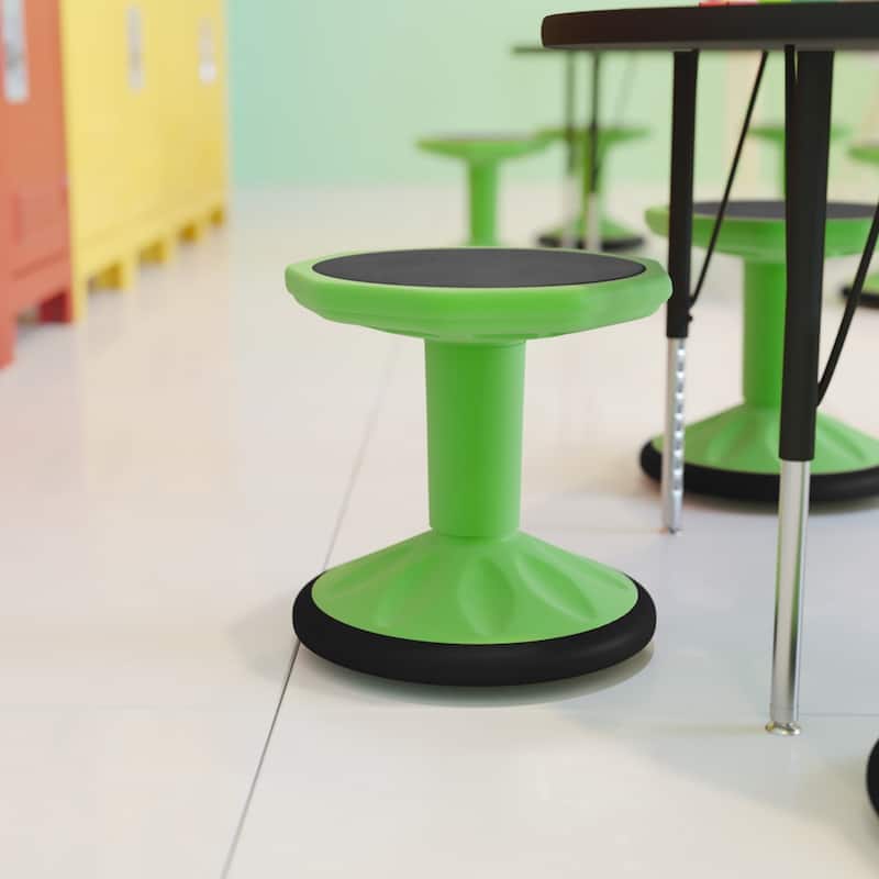 Commercial Fixed Height Collaborative Wobble Stool - 12.75"W x 12.75"D x 14"H