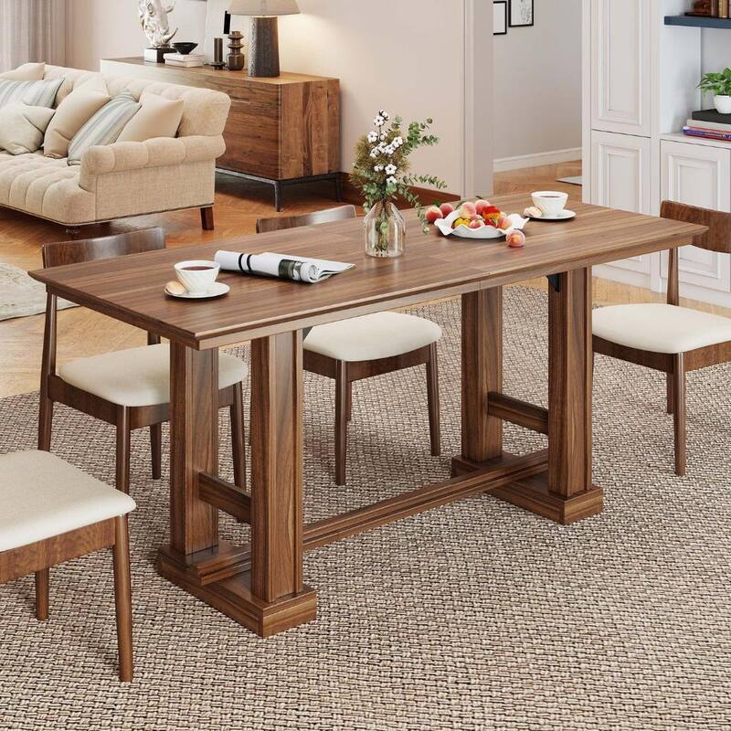Moasis 70" Farmhouse Dining Table for 6-10 People