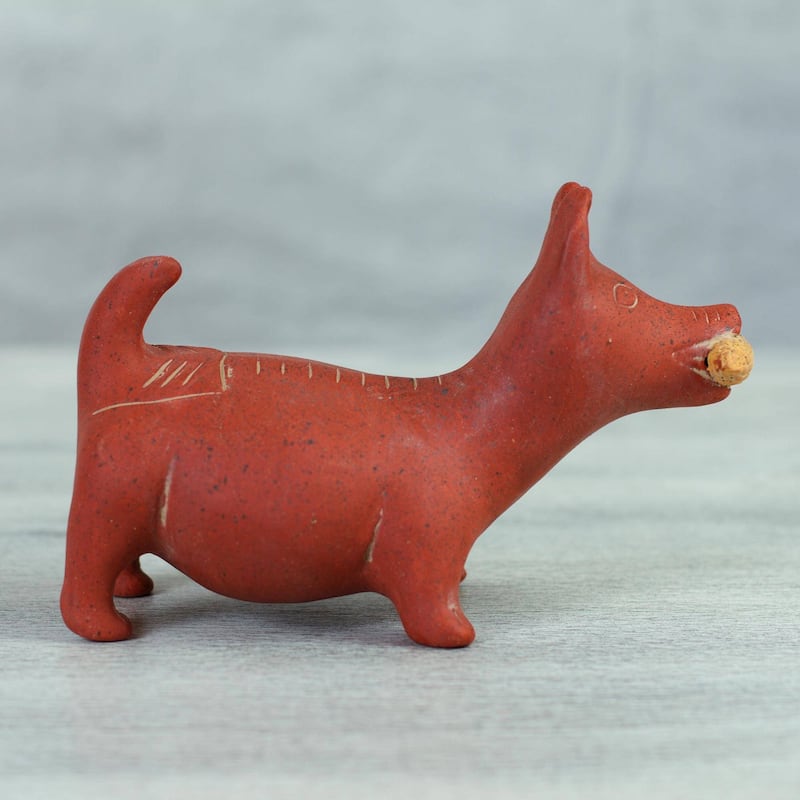 Handmade Colima Dog Ceramic Figurine (Mexico)