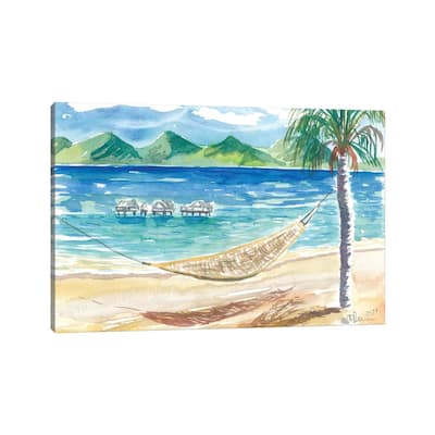 iCanvas "Chilling In The South Sea With Hammock Beach And Polynesian Dreams" by Markus & Martina Bleichner Canvas Print