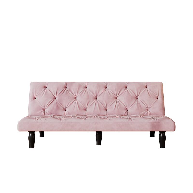 Tufted Design Sleeper Sofa Bed Convertible Velvet Loveseat Couch