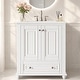 preview thumbnail 4 of 33, 24 Inch Solid Rubberwood Bathroom Vanity with Integrated Ceramic Sink & Soft-Close Hinges - 24" White
