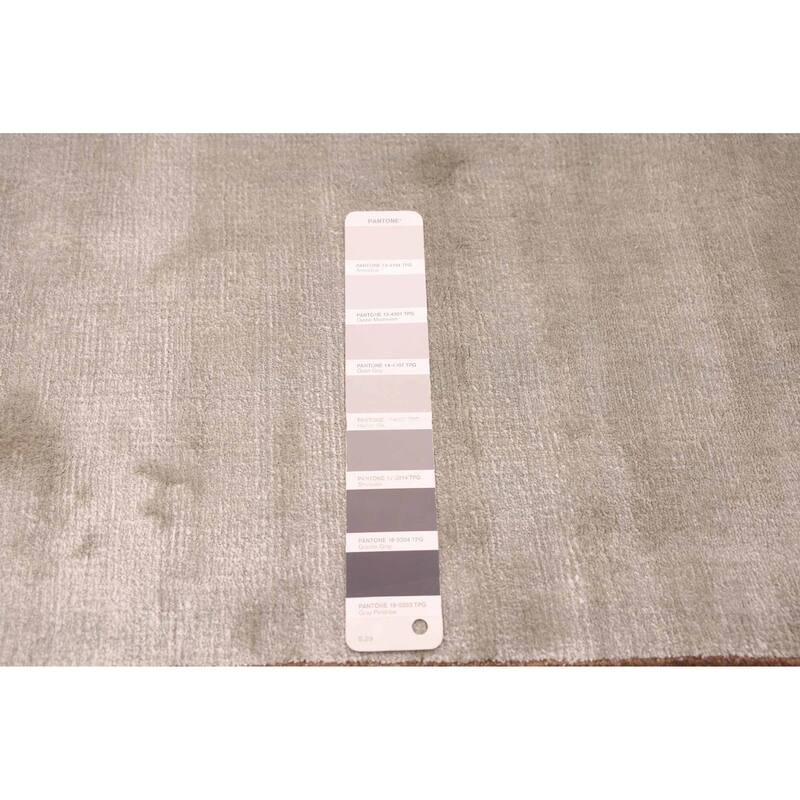 ECARPETGALLERY Hand Loomed Kashkuli Gabbeh Light Grey Viscose Rug - 5'4 x 7'7