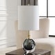 preview thumbnail 3 of 5, Uttermost Enigma Teal Blue Glass Buffet Lamp - 20'' H X 9'' W X 9'' D