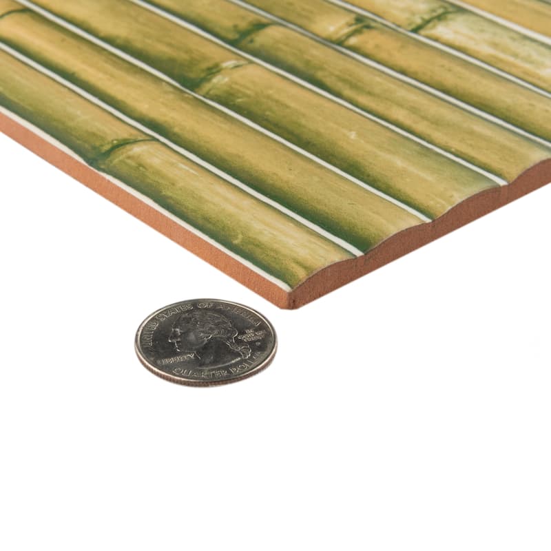 Merola Tile Bamboo Haven Matcha Green 5-7/8" x 11-7/8" Fluted Ceramic Wall Tile