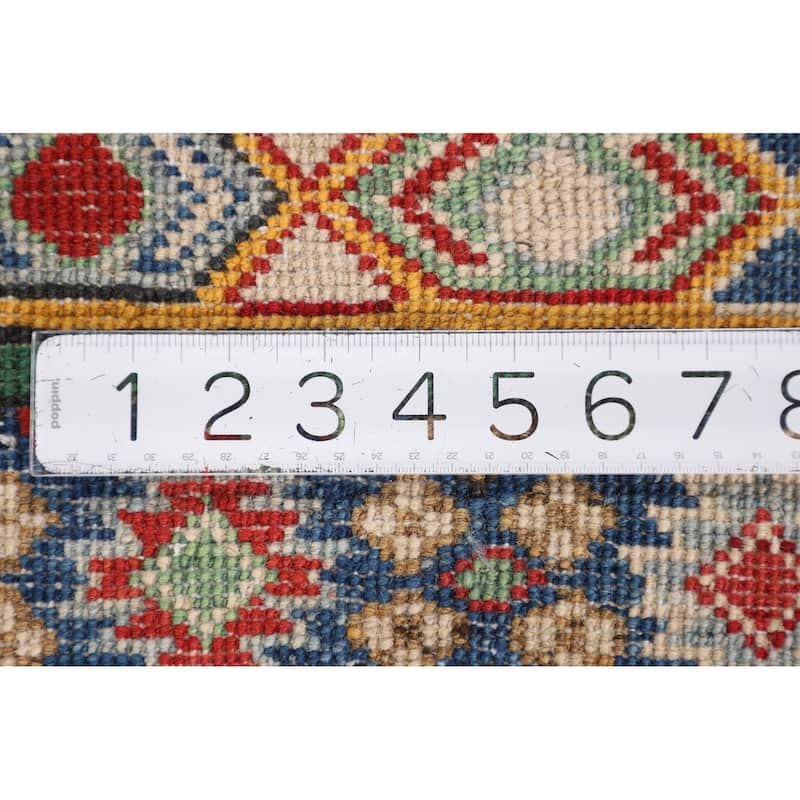 Kazak Oriental Area Rug Handmade Multi-Color Wool Carpet - 5'3" x 6'6"