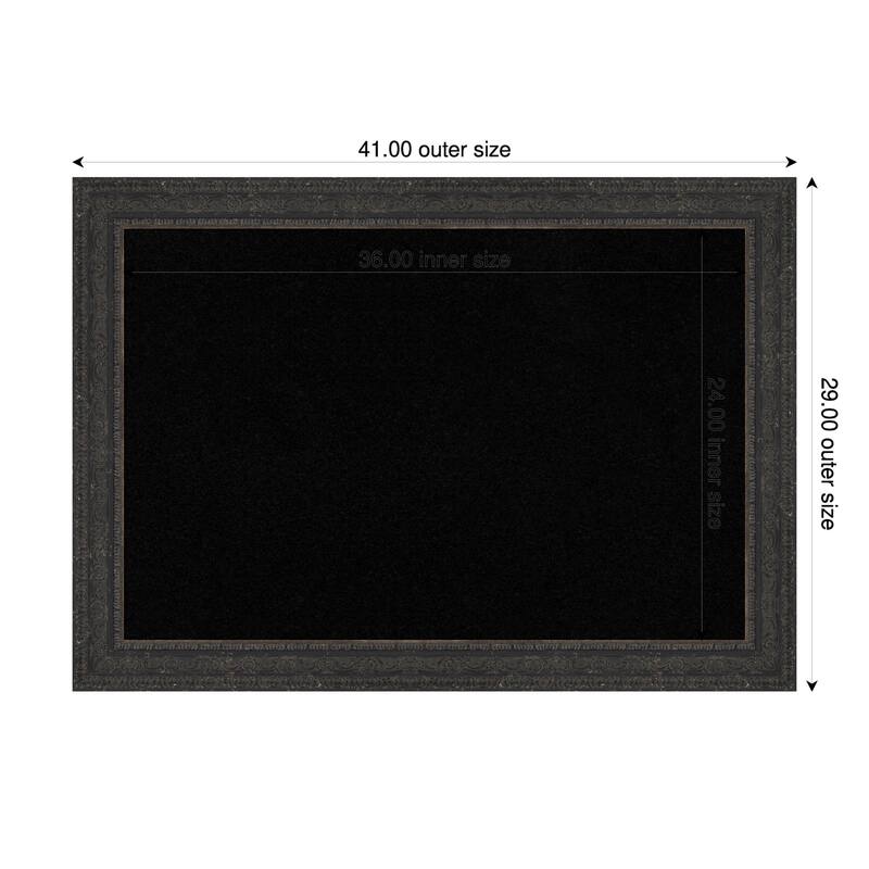 Attic Aged Black Wood Framed Cork Board - Bulletin Board, Organization Board, Pin Board - Black - 41 x 29 in