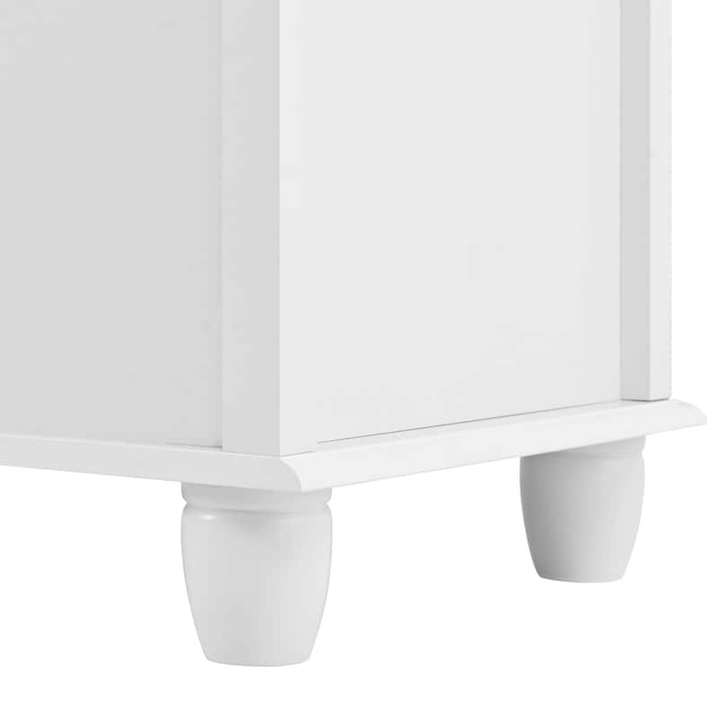 White 5-Drawer Dresser, Tall Chest of Drawers with Deep Storage Space