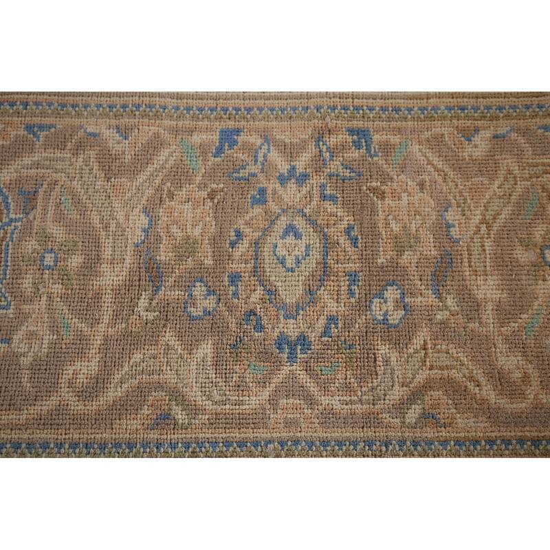 Traditional Mashad Vintage Persian Rug Bedroom Handmade Wool Carpet - 7'10" x 11'0"
