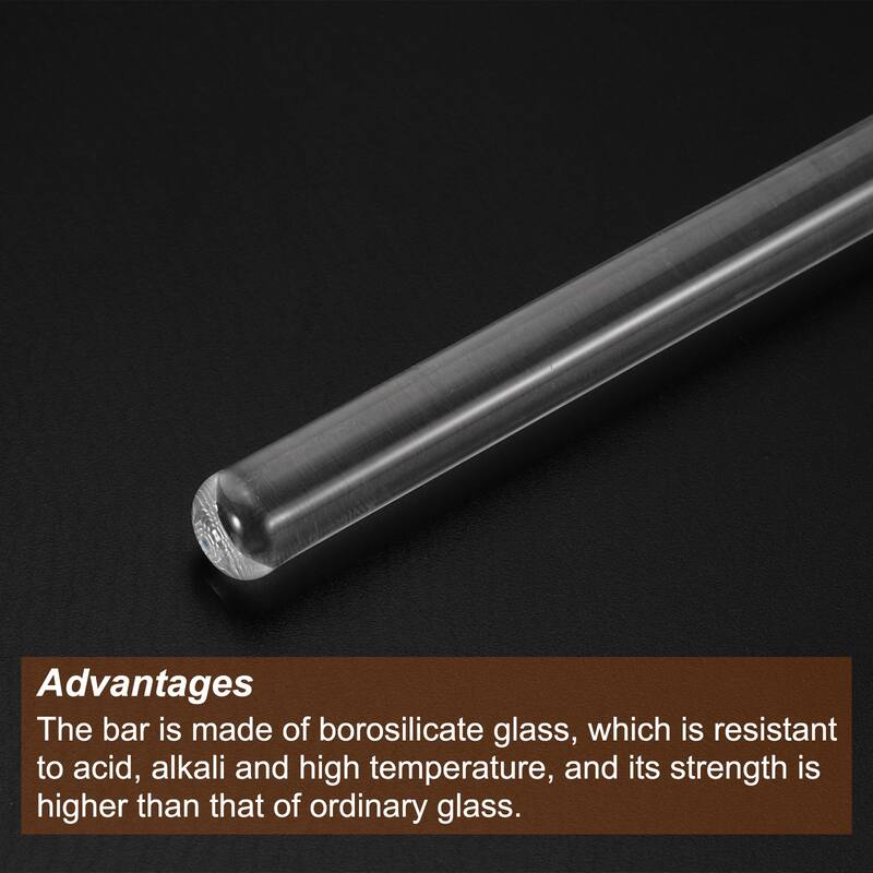 3.3 Borosilicate Glass Stick 10mm Dia Stir Rod Mixing Tools 6Pcs