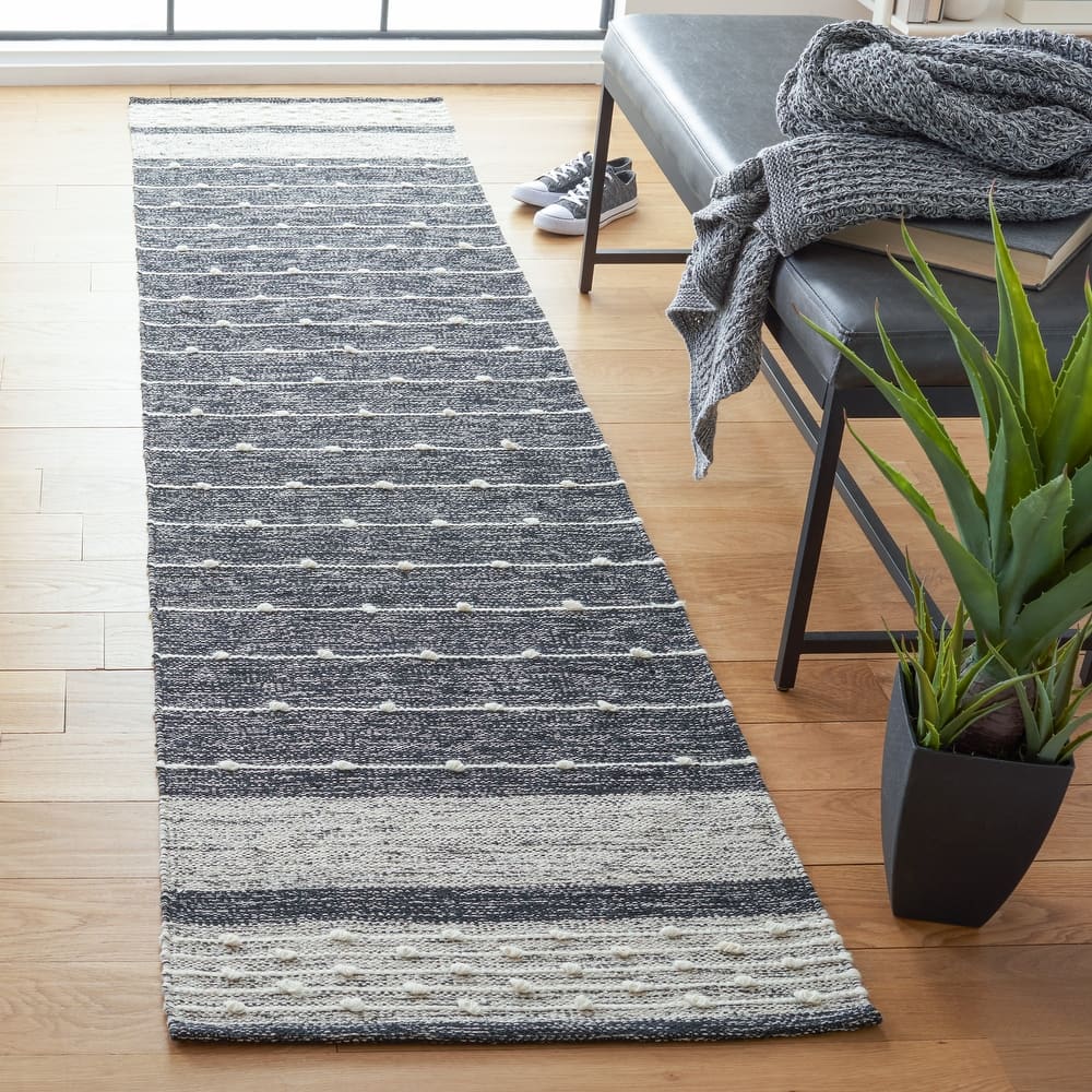 SAFAVIEH Handmade Striped Kilim Shandra Modern Cotton Rug -