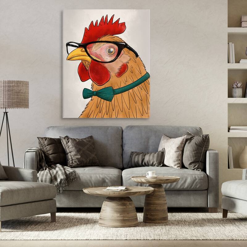 Stupell Funny Hipster Rooster Canvas Wall Art Design By Marcus Prime