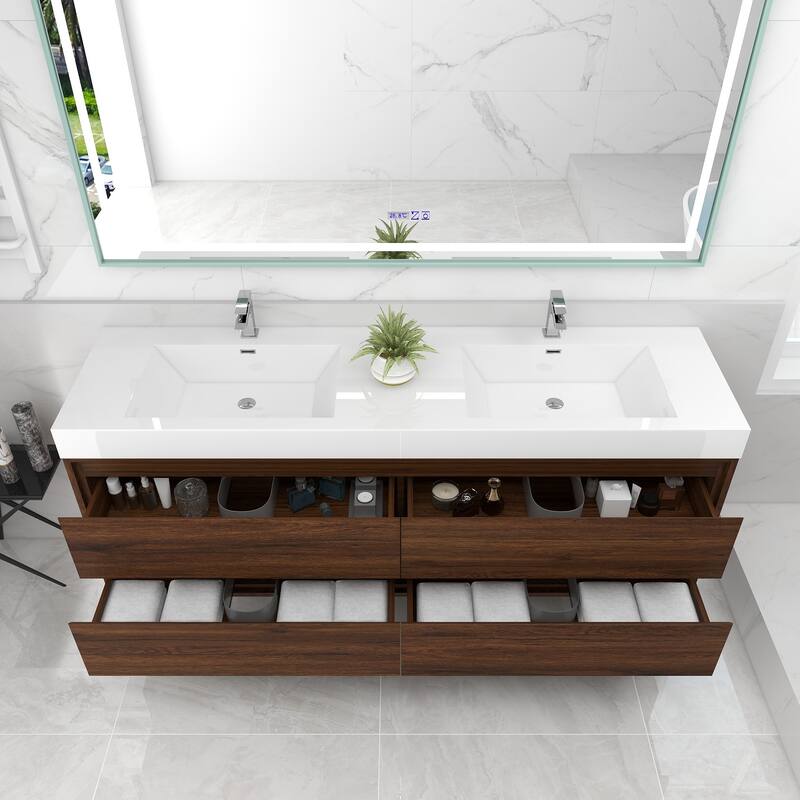 Morava 72" Floating Vanity with Double Sink - 72