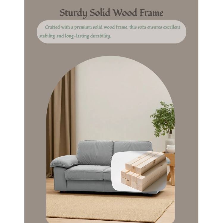 79" Loveseat Sofa Couch with Under-Seat Storage, Elegant 2-Seater Settee with Pillow Top Armrests for Living Room