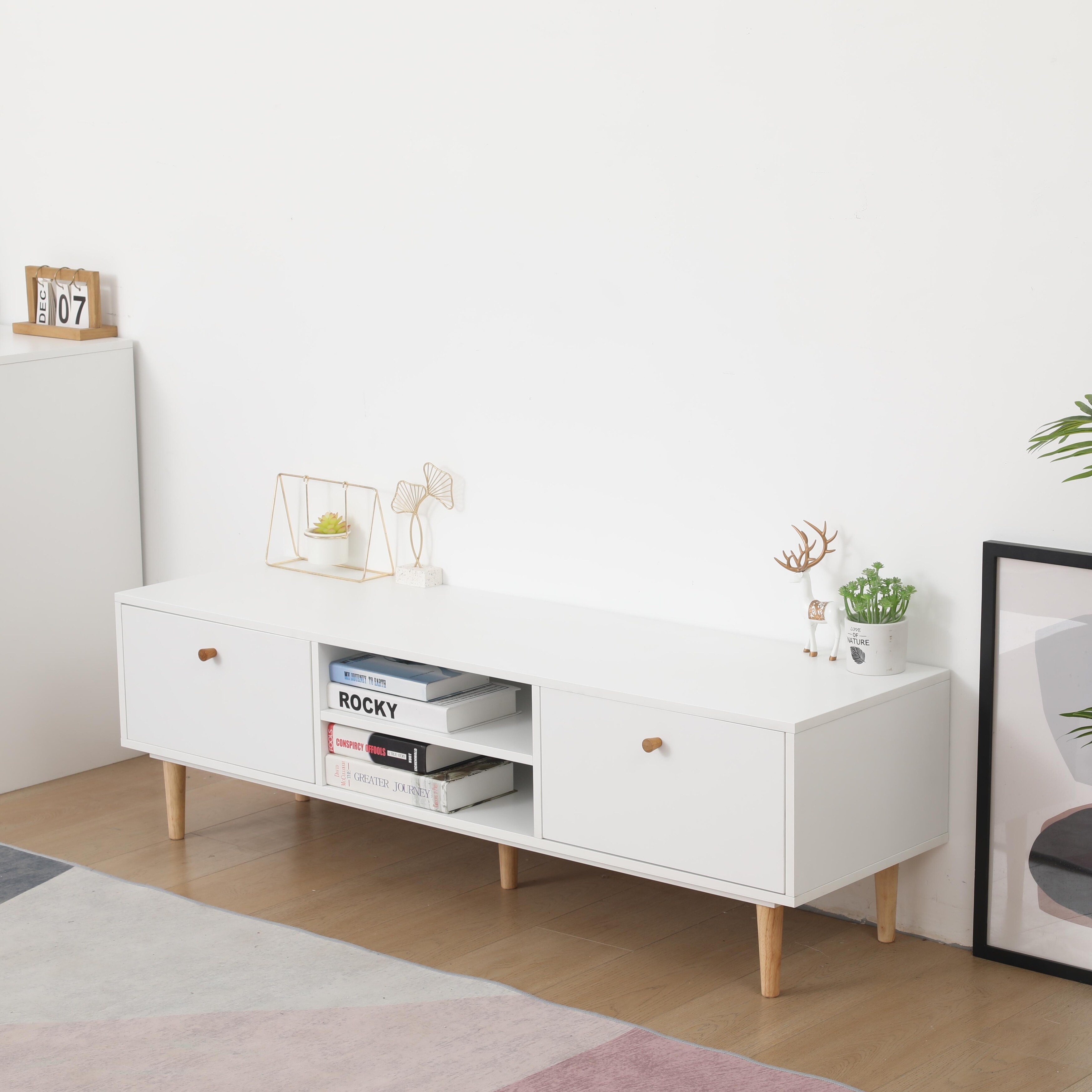Hartleys large white tv stand discount