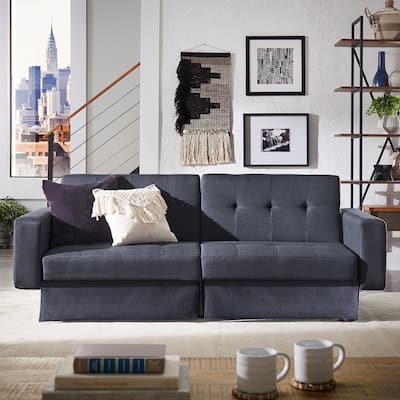 Palatka Full 80" Wide Tufted Fabric Convertible Futon by iNSPIRE Q Classic